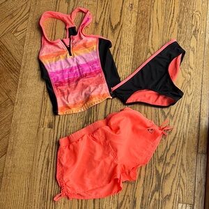 Gerry Pink and Orange Rashguard Swim Set